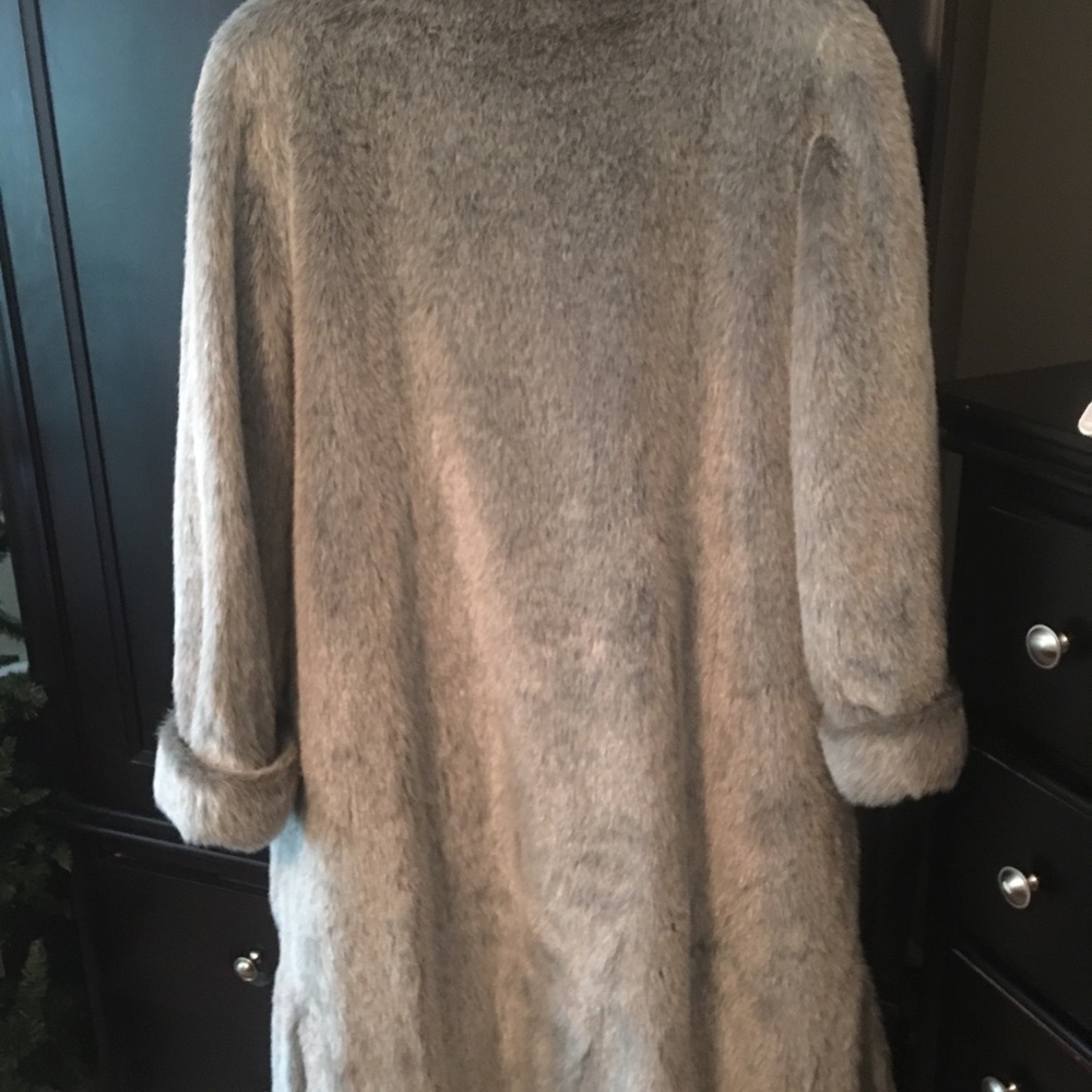 Silver/ Gray FAUX fur Dennis Basso coat