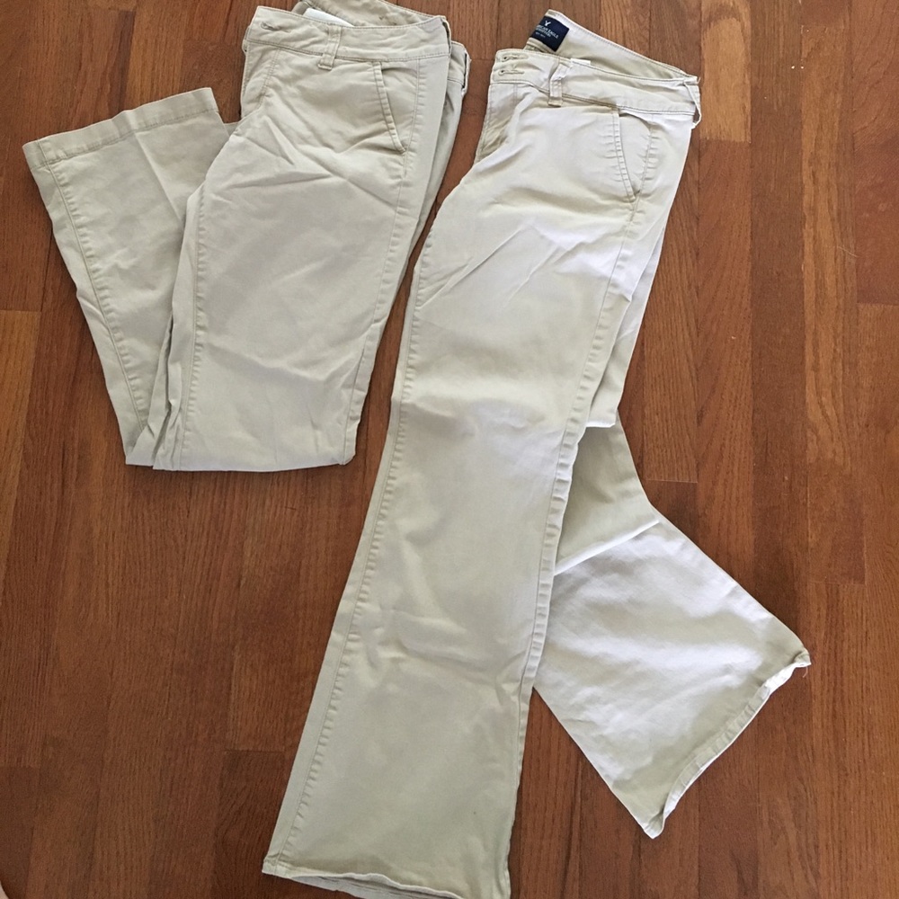 2 pair of AE khaki pants
