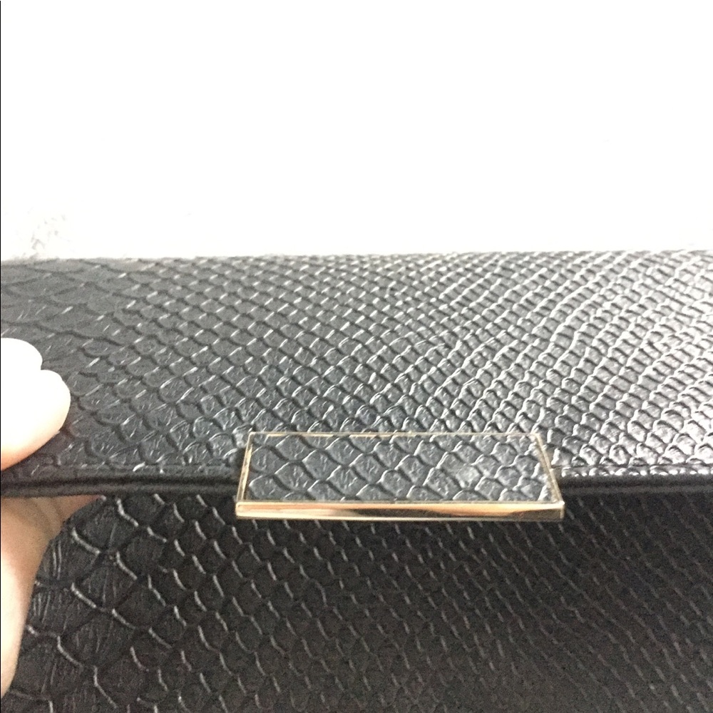 Black printed clutch