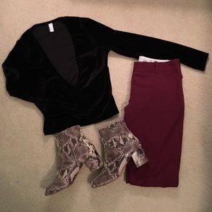 American Apparel Velvet Wrap Crop Top