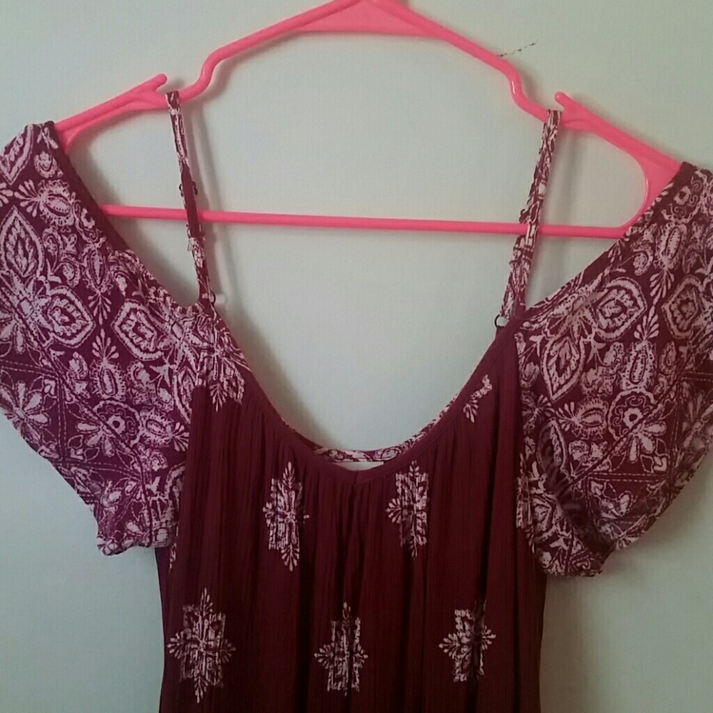 Cold shoulder boho dress🍁