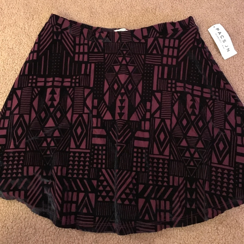Maroon Aztec Pacsun Skirt