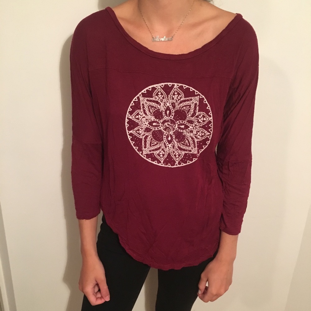 Maroon mandala design shirt