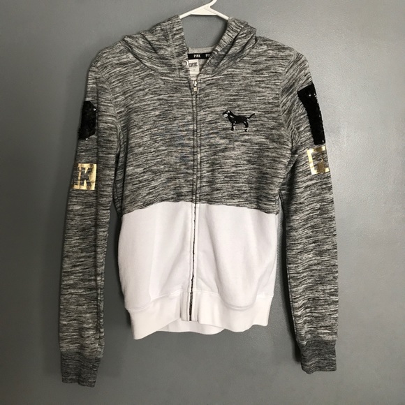 PINK Victoria's Secret Tops - Super cute PINK color blocked full-zip hoodie🎀😊