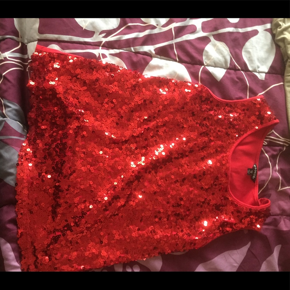 Red sparkly shirt