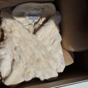 Genuine Wilson leather rabbit fur coat