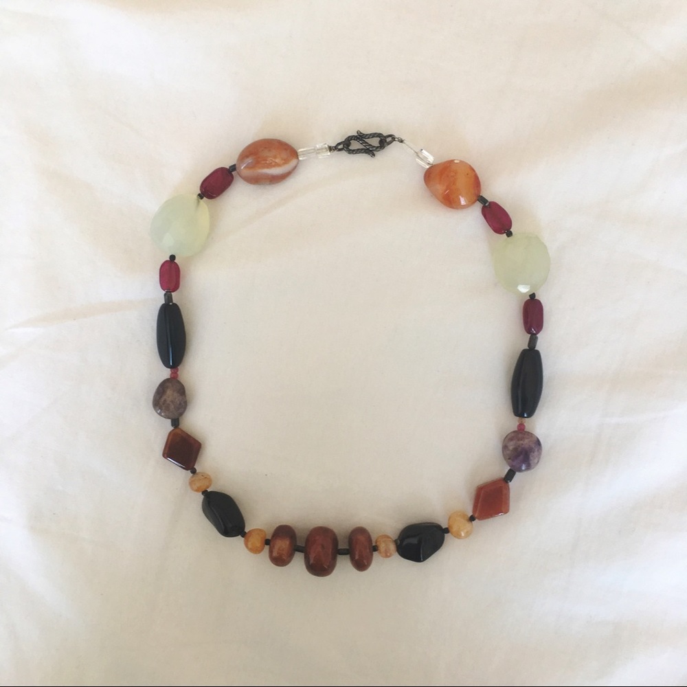 Authentic multicolored gemstone necklace