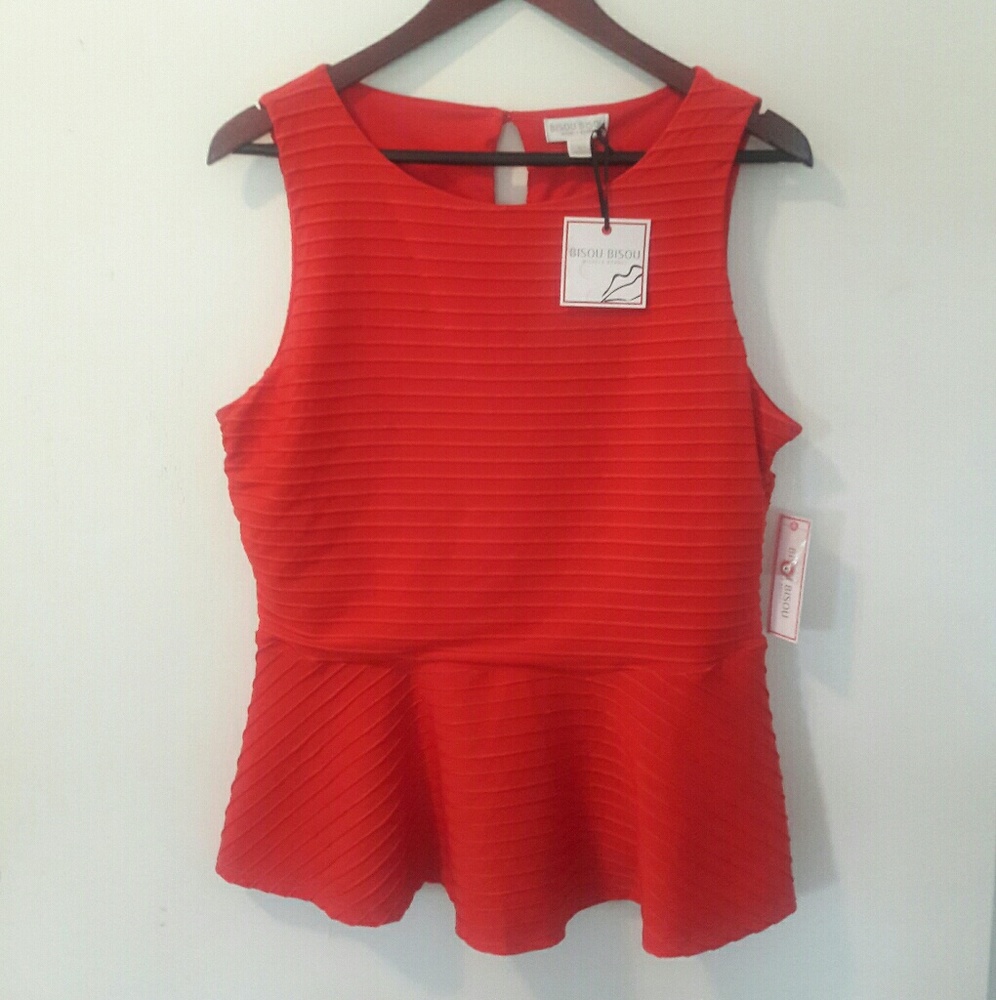 NWT High Risk Red Peplum Top