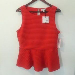 NWT High Risk Red Peplum Top