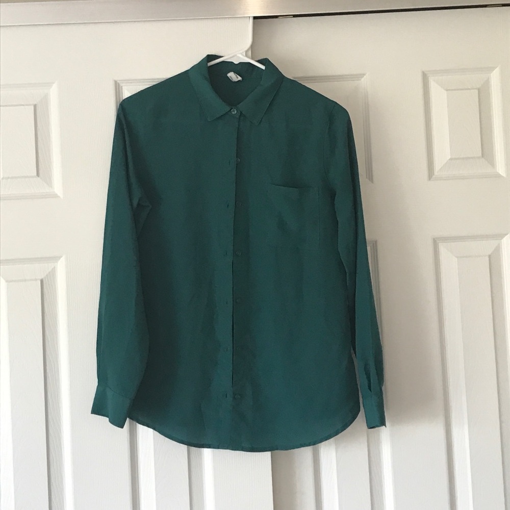 Flowy Emerald Button Down - XS