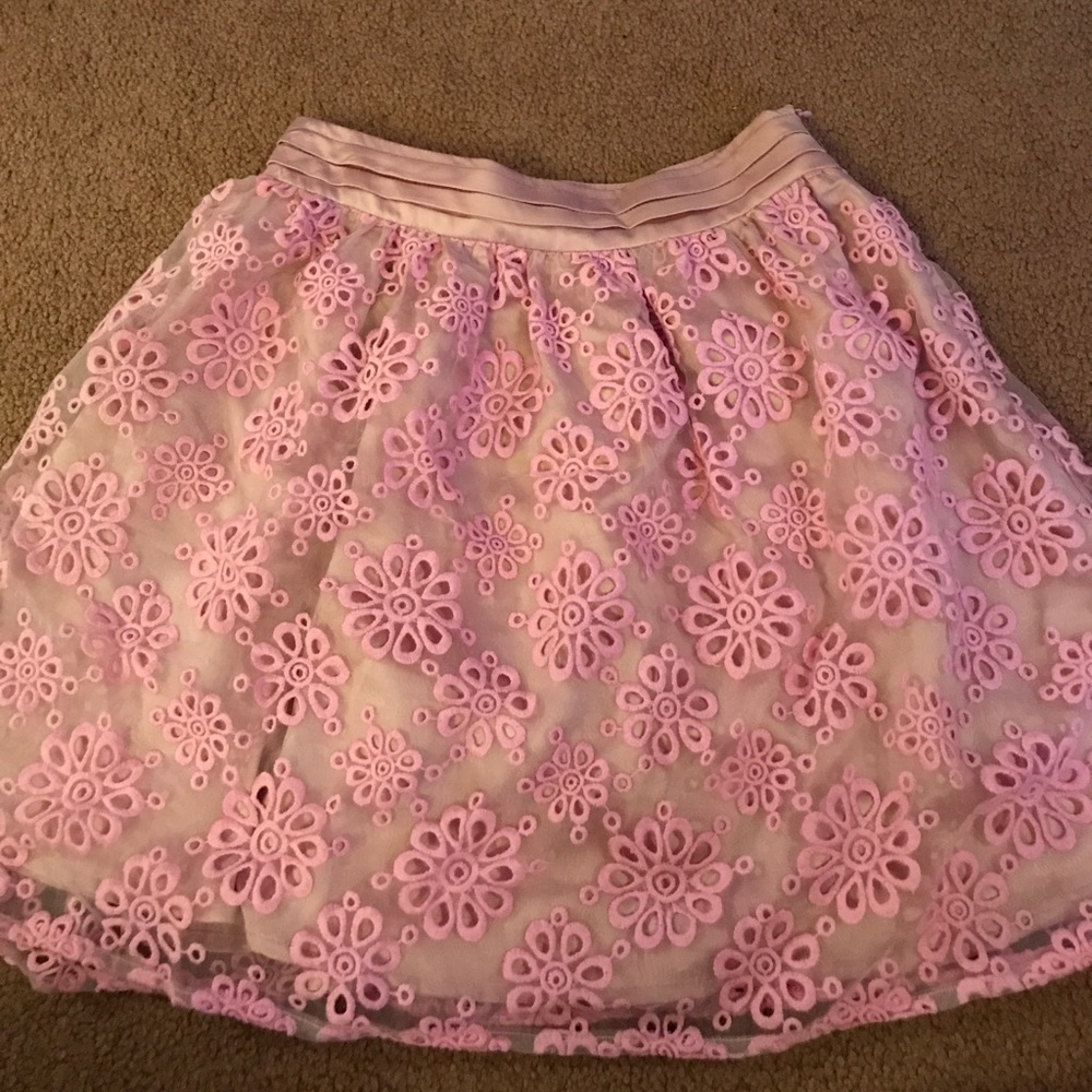 Floral Overlay Pink Skirt