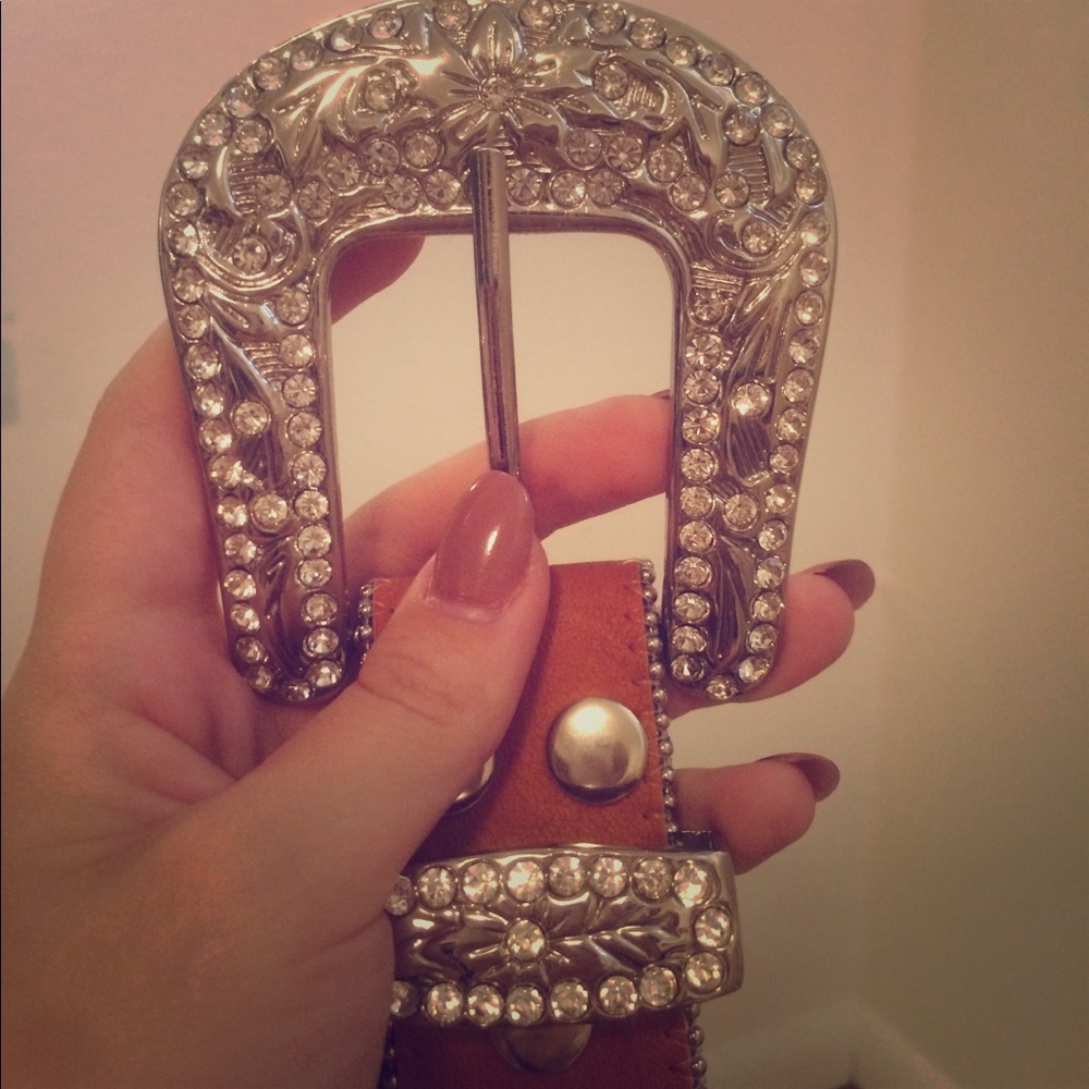 Genuine leather flashy belt