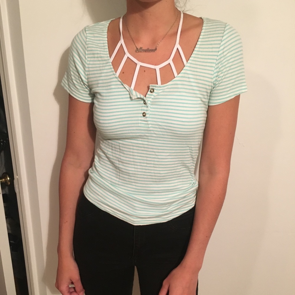 Soft and sexy tee with buttons.