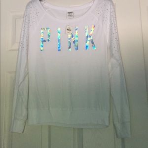 PINK Victoria's Secret Bedazzled Long Sleeve Tee