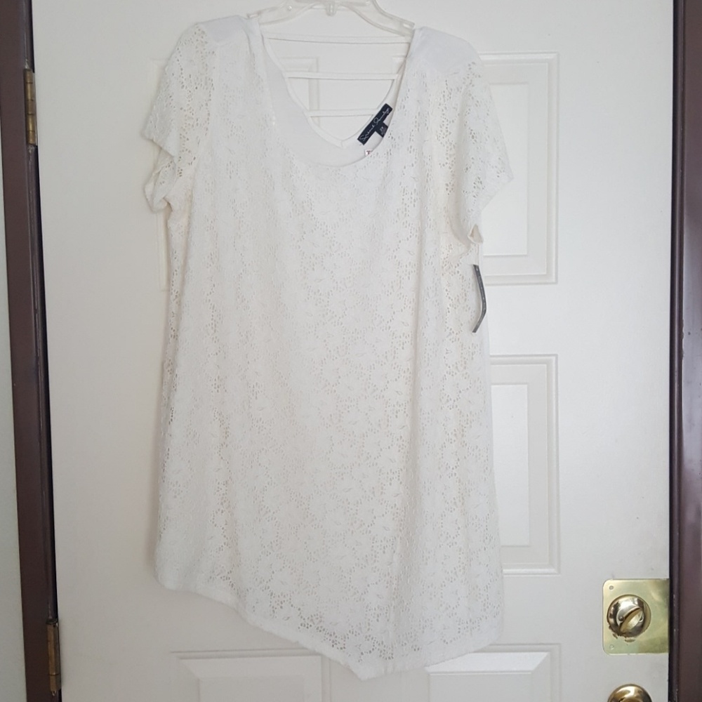 Lace front blouse