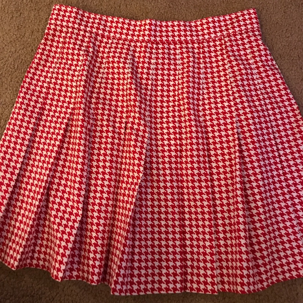 Red Checkered Print Sporty Skirt