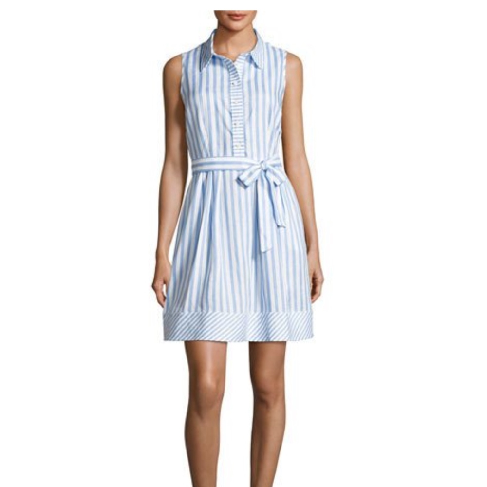 Designer Striped Linen Dress  - NEW!