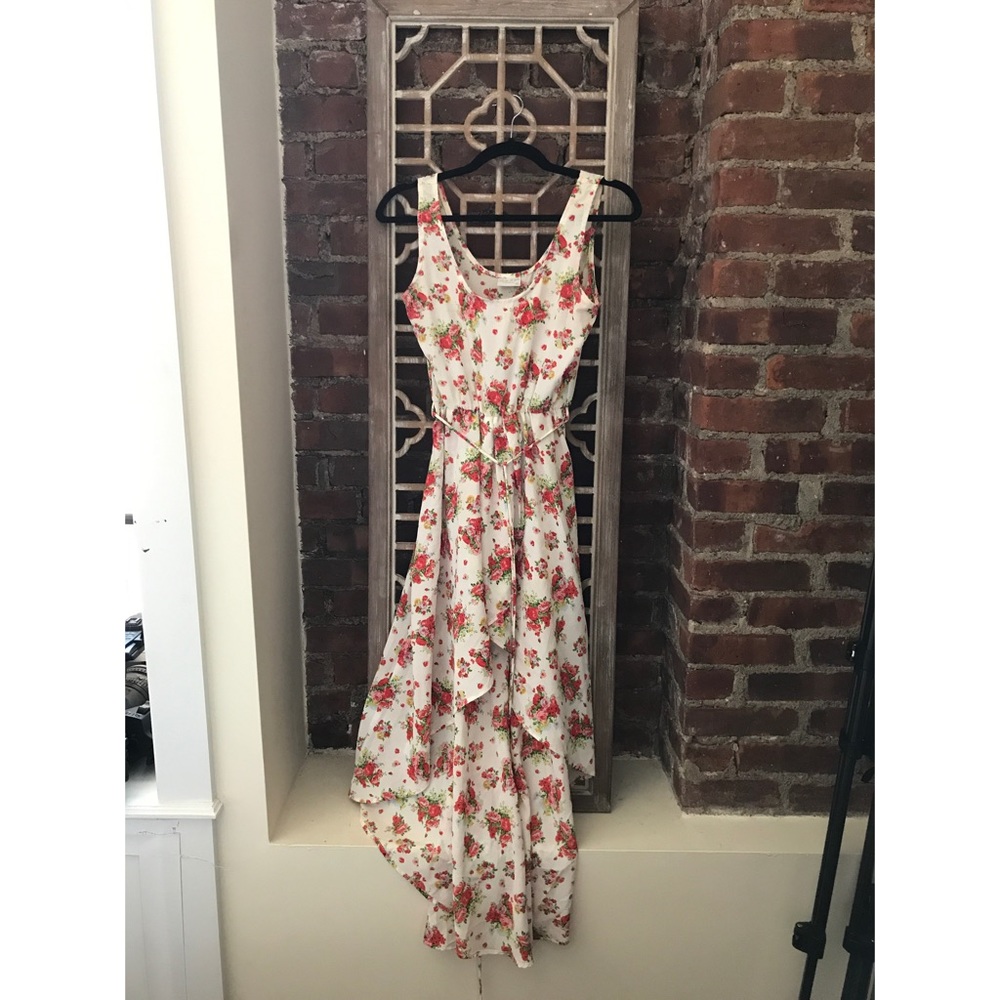 Floral high-low hem dress, size XS
