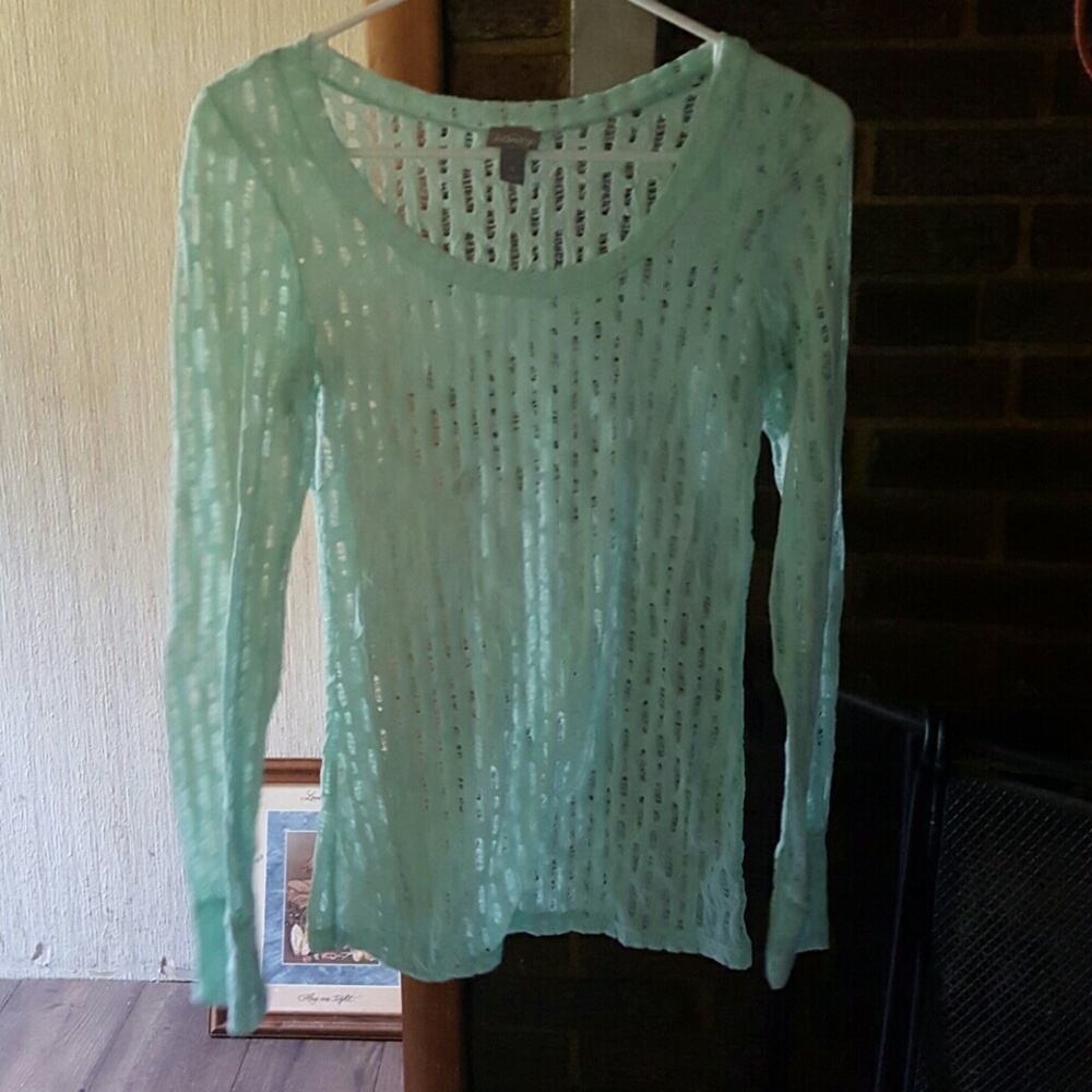 Long sleeve see thru shirt