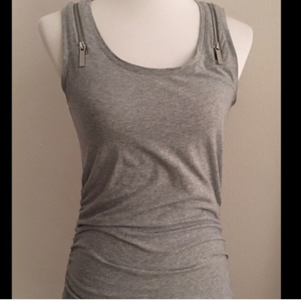 Michael Kors light grey zipper tank top