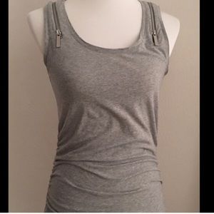 Michael Kors light grey zipper tank top
