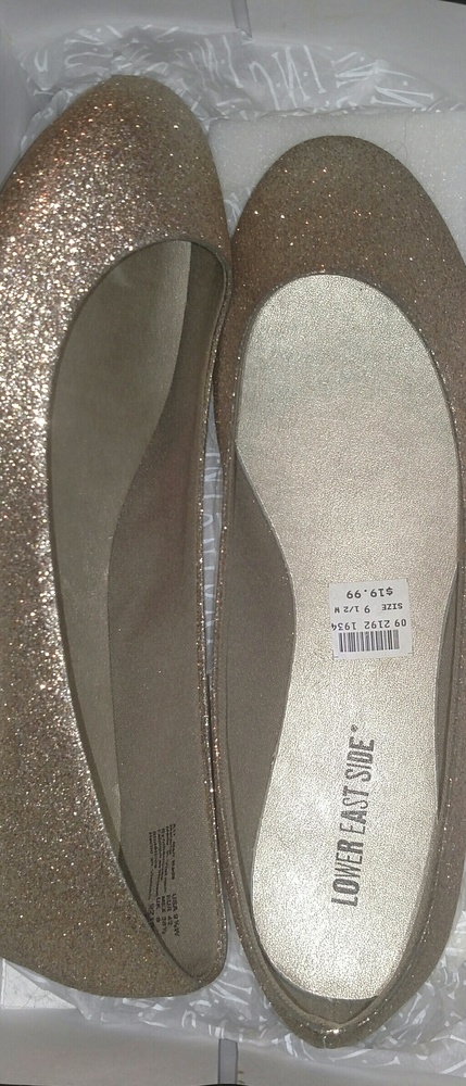 NWT Lower East Side Gold Sparkly Flats