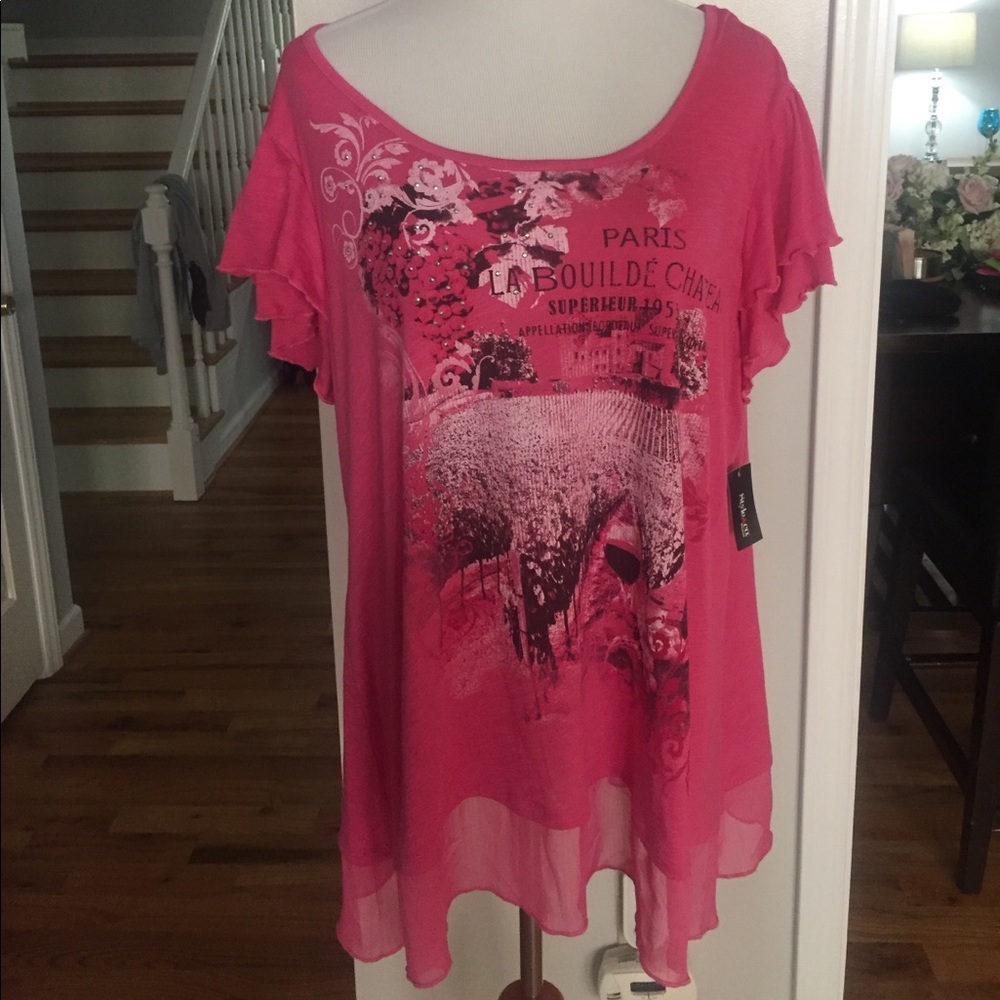 Style&co plus size him trim top