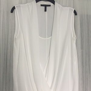 BCBG White Drape Top