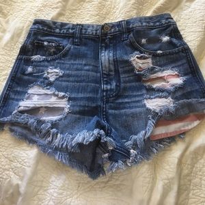 Hollister American flag high waisted shorts