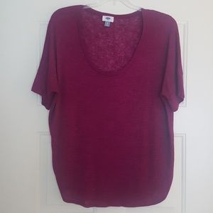 Wine colored scoop neck top
