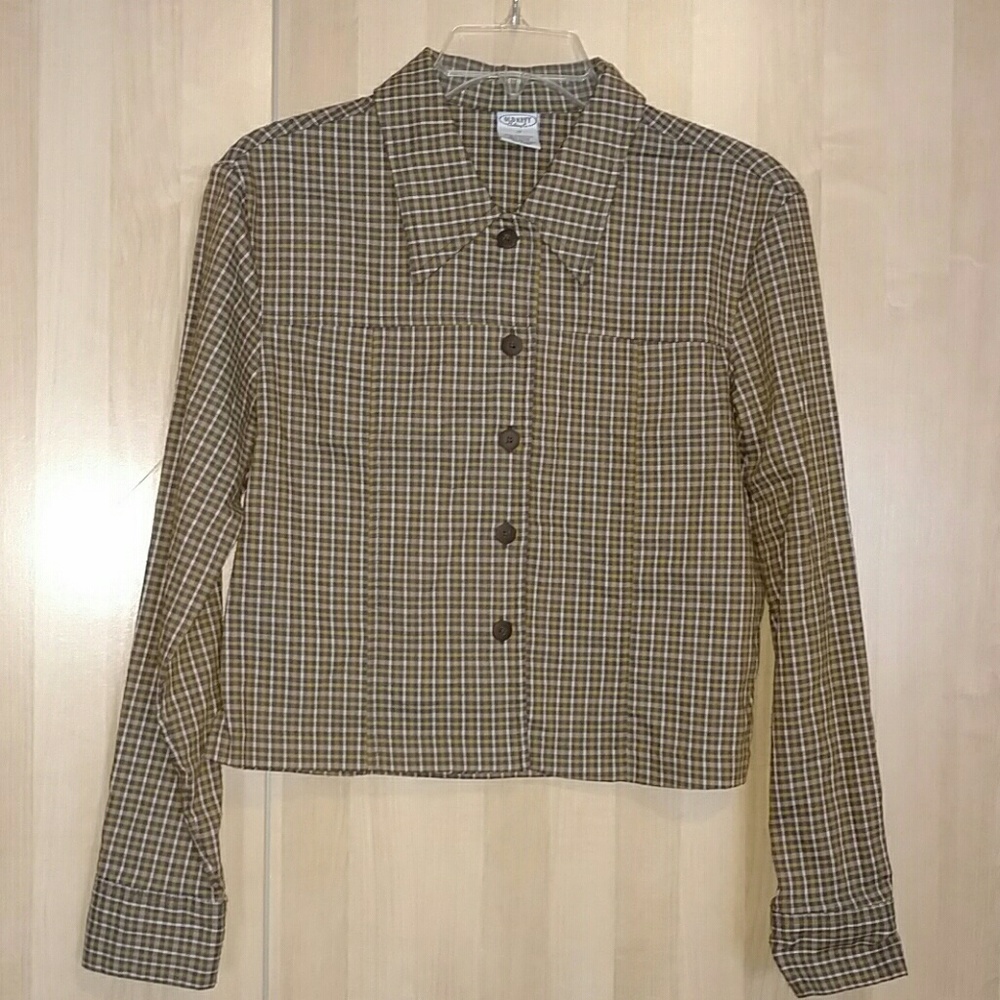 Plaid jacket/top EUC