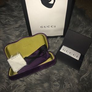 Gucci sunglasses case, box, dust bag