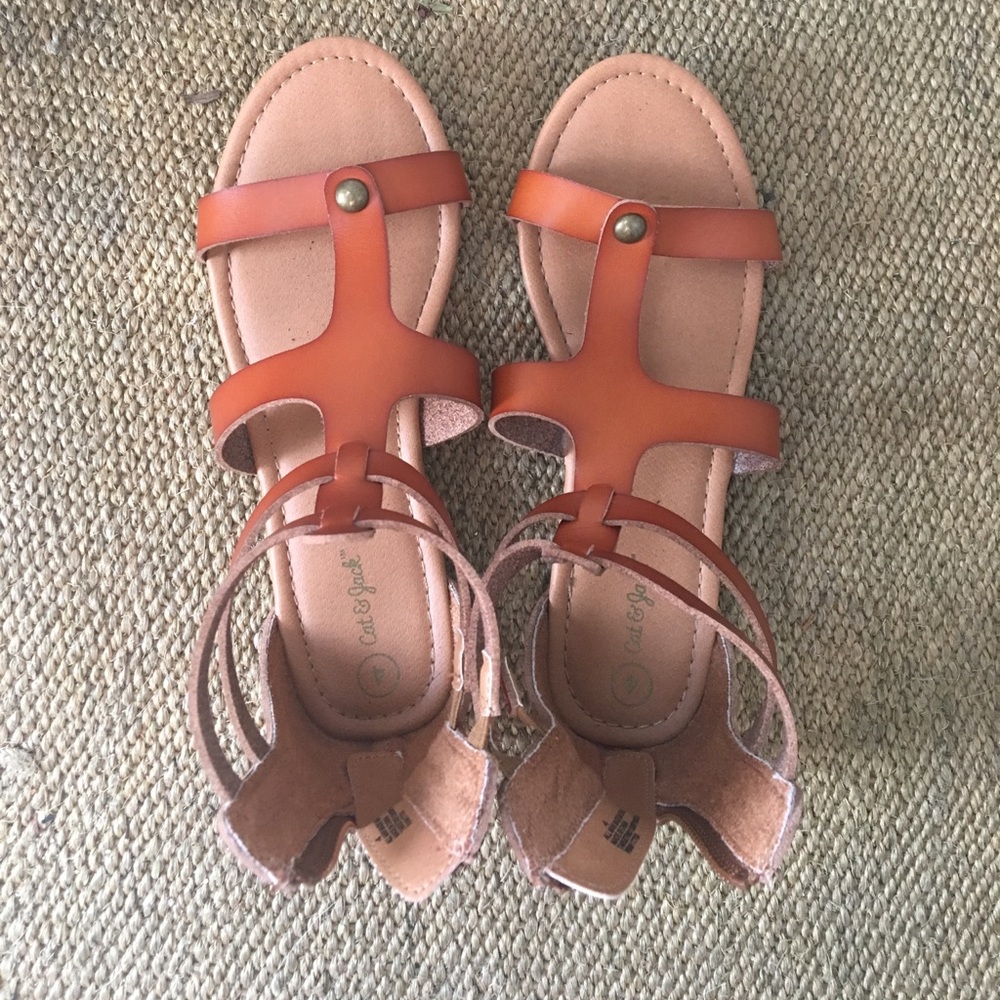 Cat & Jack strappy sandals-- brown
