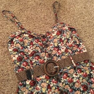 Vintage Floral Fitted Deb Dress w/ Front Buttons