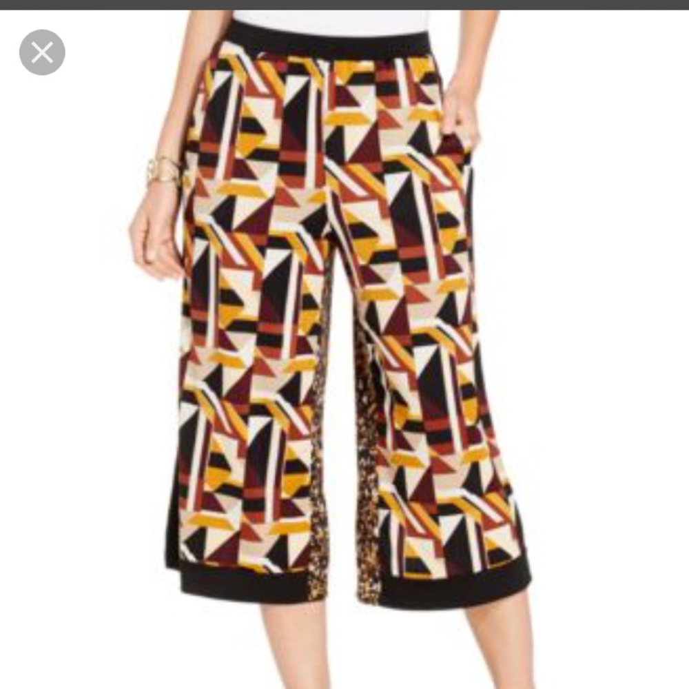 ny collection printed gaucho pants