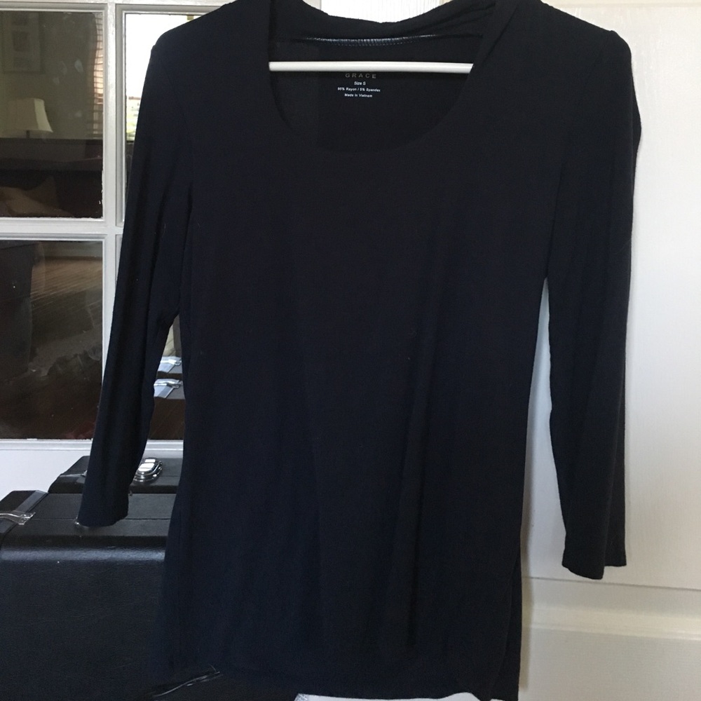 dark blue long sleeve shirt