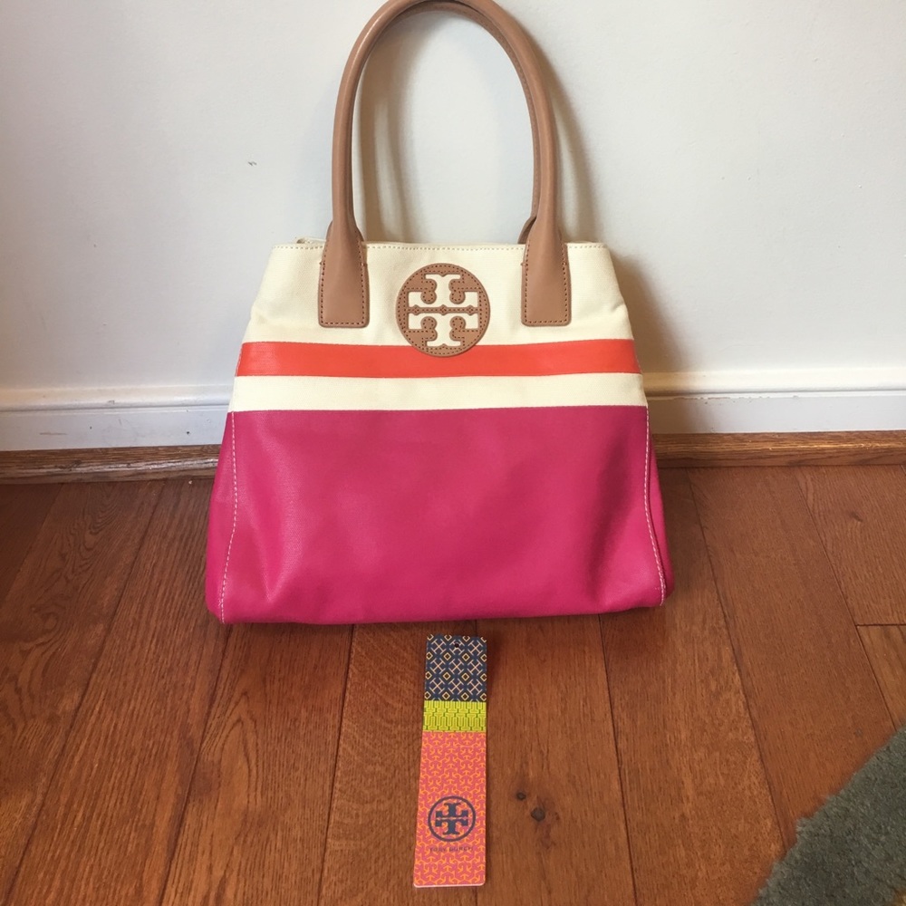 Tory burch  fuschia dipped mini tote