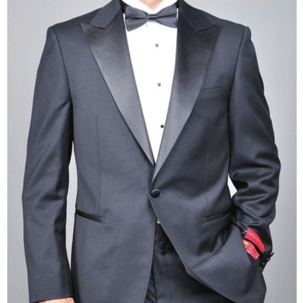 Tuxedo with satin lapel black slim or regular fit