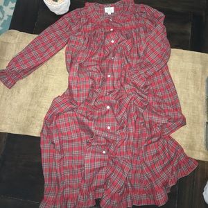 Girls Christmas  Night Gown Red Plaid - Size 10