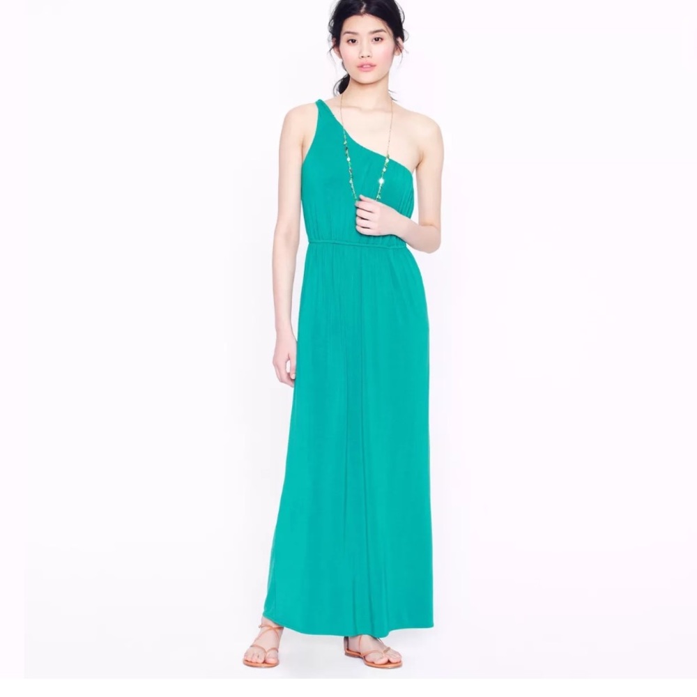 NWT J.Crew Thea One Shoulder Maxi Dress
