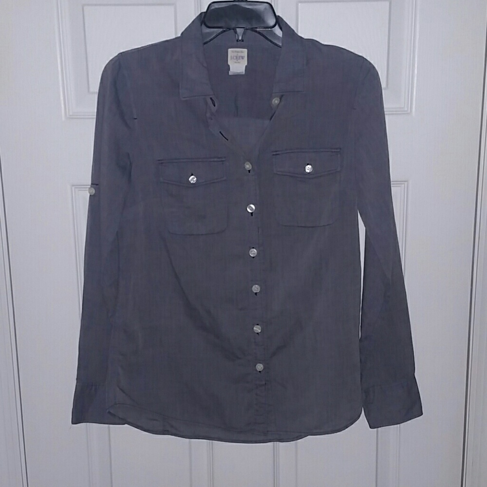 JCREW LIGHTWEIGHT BUTTON DOWN SHIRT DENIM COLOR XS