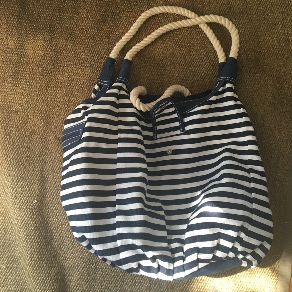 Striped beach bag/purse