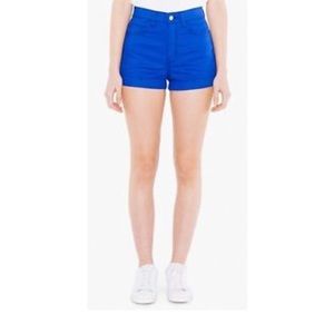 Denim high-waist cuff shorts! ( Bright navy)