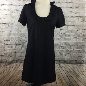 J. Crew Phoebe Wool Ruffle Collar Black Dress
