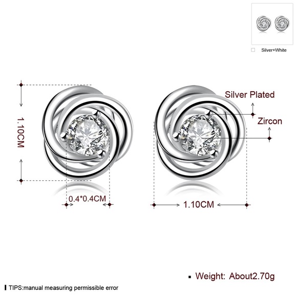 Small elegant crystal earrings - Picture 3 of 3
