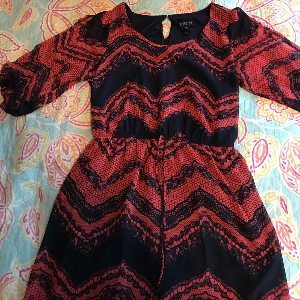 Pink & Navy Blue Dress