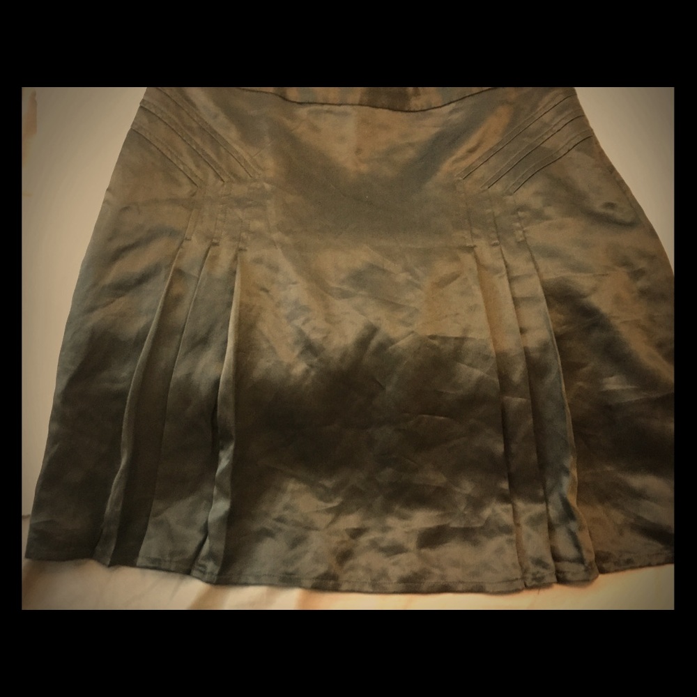 Silk mini pleated skirt
