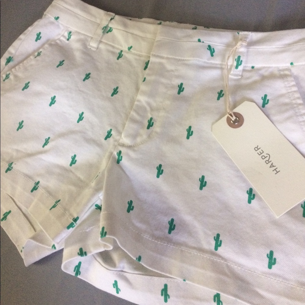 White Shorts with Cacti