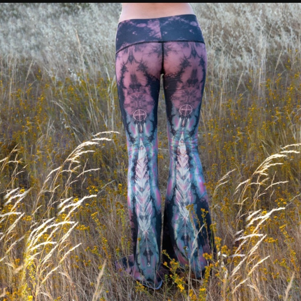 Teeki eagle feather bell bottoms
