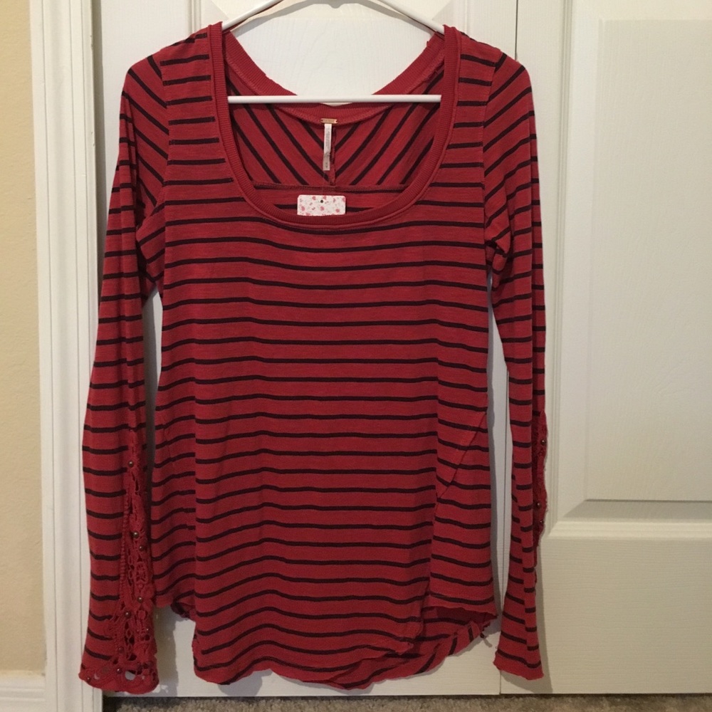 Nwt free people Striped long sleeve top